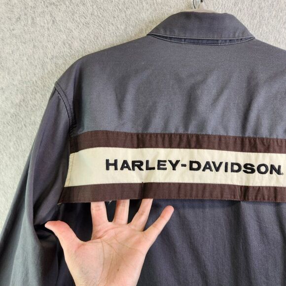 Harley Davidson Shirt Mens M Performance Colorblock Racing Pit Crew Garage Bike - Picture 9 of 16